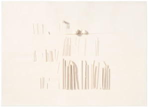 Untitled (Boltz, Eckardt, Mueller & Graef, …), 2009, paper / beeswax, 102 x 73 x 6 cm