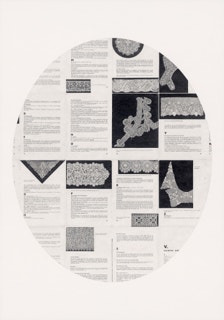 Untitled (Lace booklet_2), 2023, pencil on paper, 100 x 70 cm