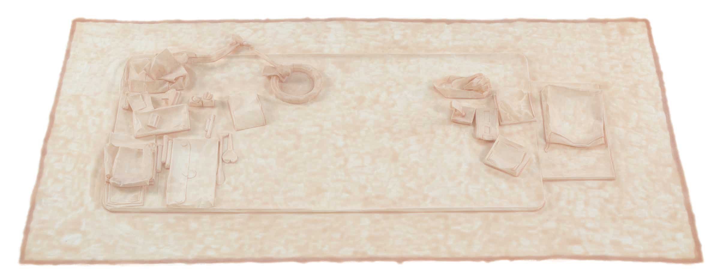 Latex cast of the series »Schreibtische« [Desks] by Herbert Stattler.